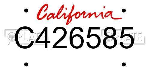 C426585 California License Plate