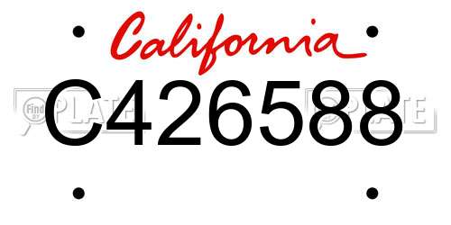 C426588 California License Plate
