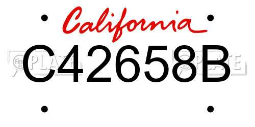 C42658B California License Plate