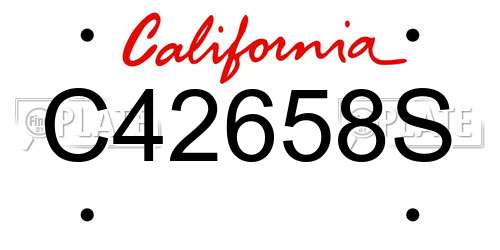 C42658S California License Plate