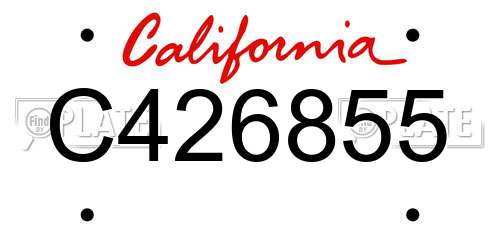 C426855 California License Plate