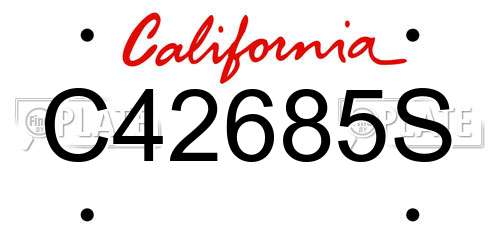C42685S California License Plate