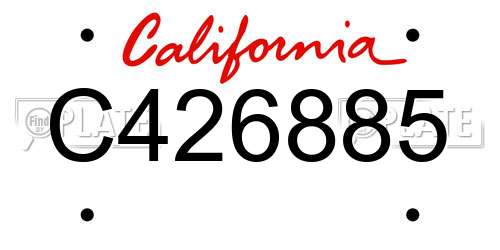 C426885 California License Plate
