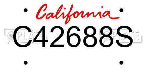 C42688S California License Plate