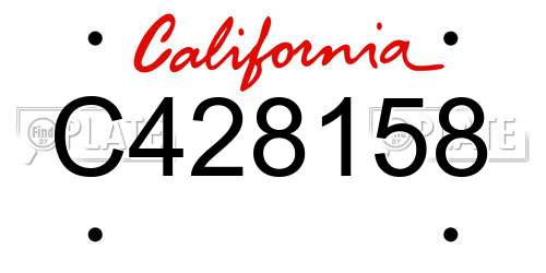 C428158 California License Plate