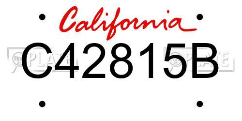 C42815B California License Plate