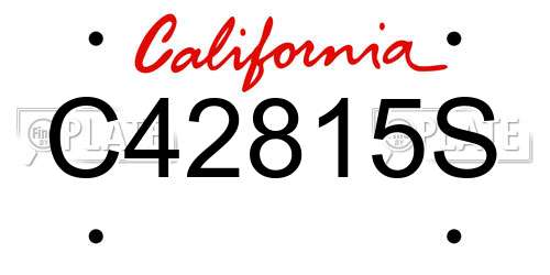 C42815S California License Plate