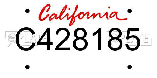 C428185 California License Plate