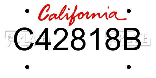 C42818B California License Plate