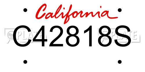 C42818S California License Plate