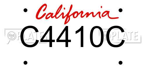 C4410C California License Plate