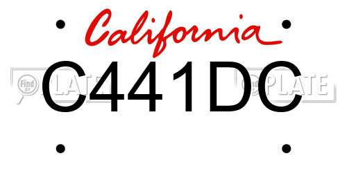 C441DC California License Plate