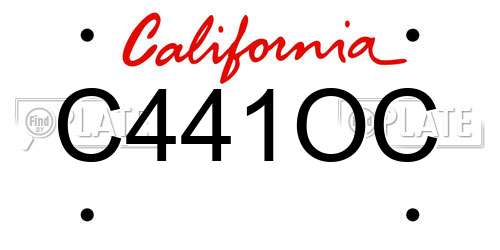 C441OC California License Plate