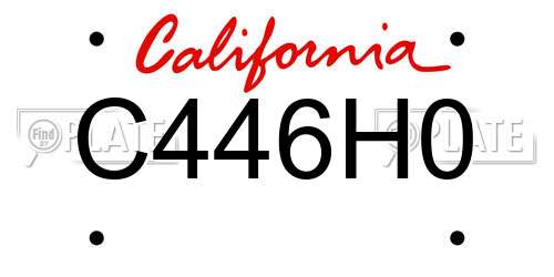 C446H0 California License Plate