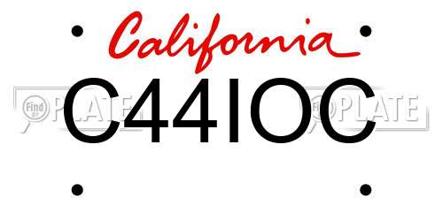 C44IOC California License Plate