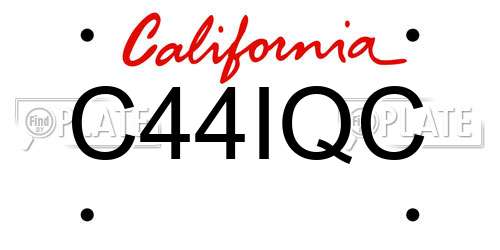 C44IQC California License Plate