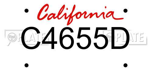C4655D California License Plate