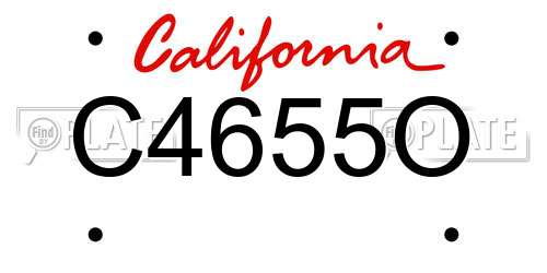C4655O California License Plate