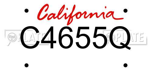 C4655Q California License Plate