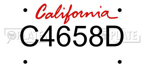 C4658D California License Plate