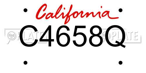 C4658Q California License Plate