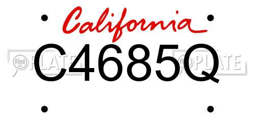 C4685Q California License Plate
