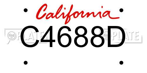 C4688D California License Plate