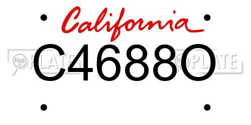 C4688O California License Plate
