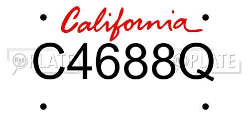 C4688Q California License Plate