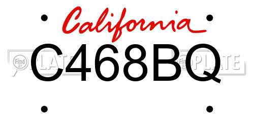 C468BQ California License Plate