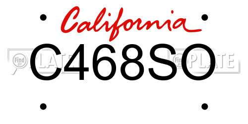 C468SO California License Plate