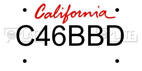 C46BBD California License Plate