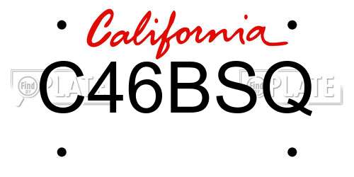 C46BSQ California License Plate