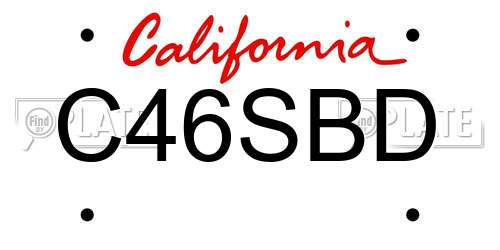 C46SBD California License Plate