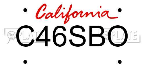 C46SBO California License Plate