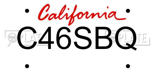 C46SBQ California License Plate