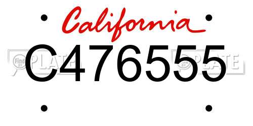 C476555 California License Plate
