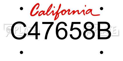 C47658B California License Plate