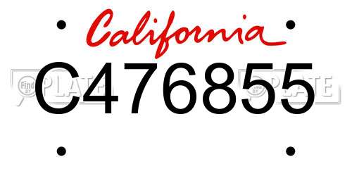 C476855 California License Plate
