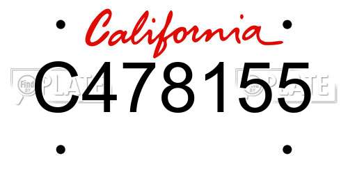 C478155 California License Plate