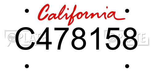 C478158 California License Plate