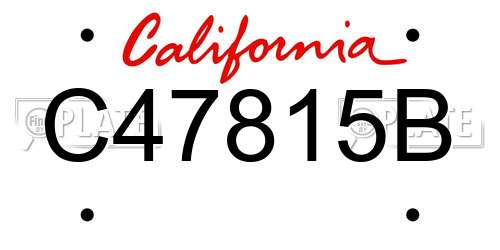 C47815B California License Plate