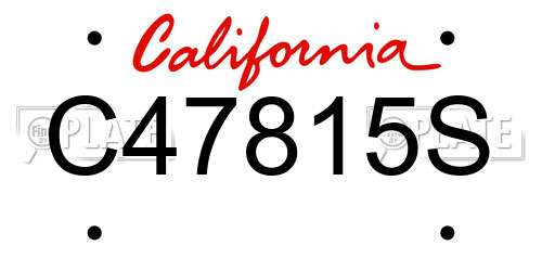 C47815S California License Plate