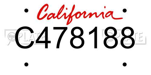 C478188 California License Plate