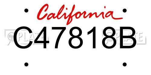 C47818B California License Plate