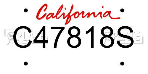 C47818S California License Plate
