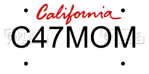 C47MOM California License Plate