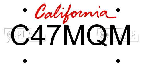 C47MQM California License Plate