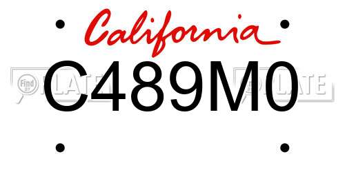 C489M0 California License Plate