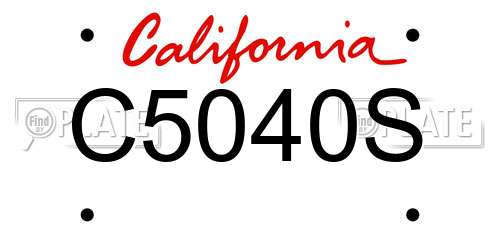 C5040S California License Plate